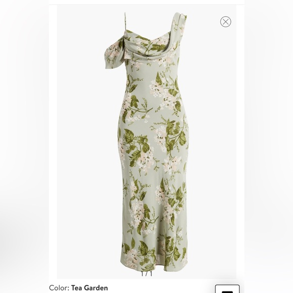 Reformation Dresses Reformation Reya Floral Drape Dress In Tea